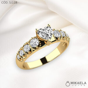 Sortija Corazón Strass con 9 Piedras